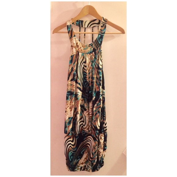 S-TWELVE SHORT CASUAL DRESS SLEEVELESS SZ M MULTIC - Picture 3 of 8